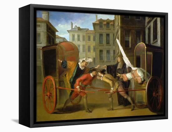 The Two Coaches, C. 1707-Claude Gillot-Framed Stretched Canvas