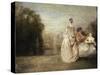 The Two Cousins, 1716-20-Jean Antoine Watteau-Stretched Canvas