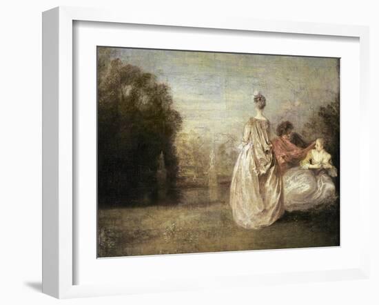 The Two Cousins, 1716-20-Jean Antoine Watteau-Framed Premium Giclee Print