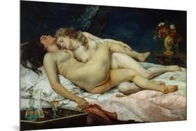 The Two Friends, 1867-Gustave Courbet-Mounted Giclee Print