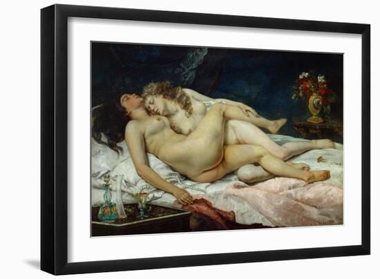 The Two Friends, 1867-Gustave Courbet-Framed Giclee Print