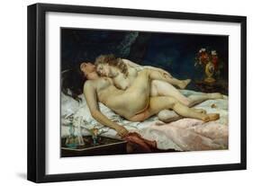 The Two Friends, 1867-Gustave Courbet-Framed Giclee Print