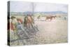 The Two Men with their Harrows Worked Methodically to and Fro-Carl Larsson-Stretched Canvas