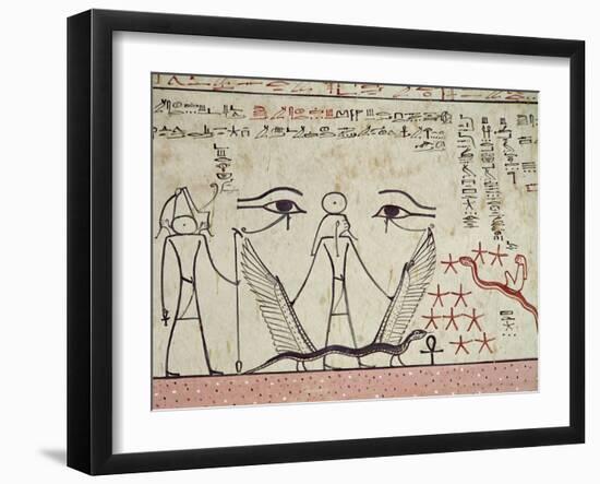 The Two Mystical Eyes, from the Tomb of Tuthmosis III (circa 1504-1450 BC) New Kingdom (Mural)-null-Framed Giclee Print