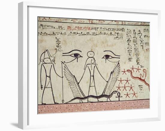 The Two Mystical Eyes, from the Tomb of Tuthmosis III (circa 1504-1450 BC) New Kingdom (Mural)-null-Framed Giclee Print