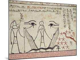 The Two Mystical Eyes, from the Tomb of Tuthmosis III (circa 1504-1450 BC) New Kingdom (Mural)-null-Mounted Giclee Print