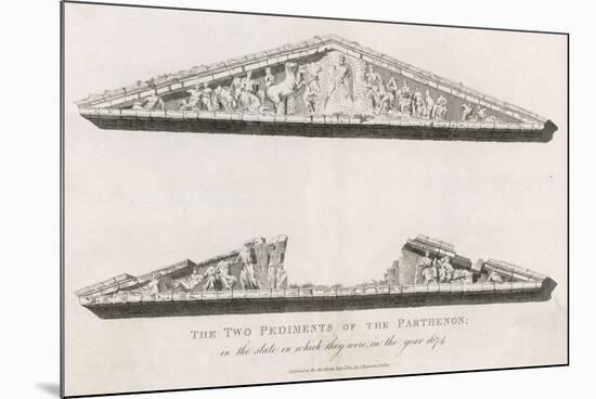 The Two Pediments of the Parthenon in the State in Which They Were in the Year 1674-null-Mounted Art Print