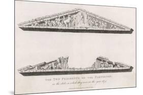 The Two Pediments of the Parthenon in the State in Which They Were in the Year 1674-null-Mounted Art Print