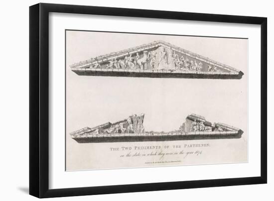 The Two Pediments of the Parthenon in the State in Which They Were in the Year 1674-null-Framed Art Print