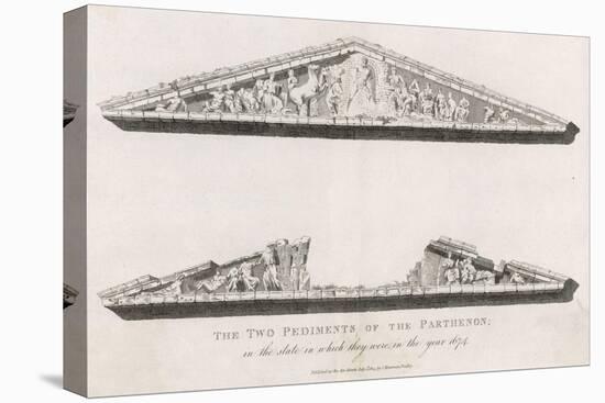 The Two Pediments of the Parthenon in the State in Which They Were in the Year 1674-null-Stretched Canvas