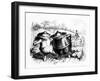 The Two Pots, Illustration for 'Fables' of La Fontaine (1621-95), Published by H. Fournier Aine,…-J.J. Grandville-Framed Giclee Print