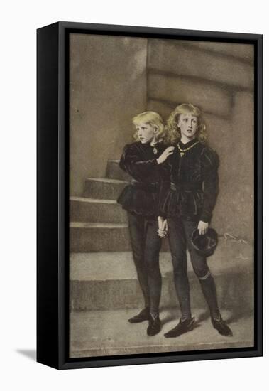 The Two Princes Edward and Richard in the Tower-John Everett Millais-Framed Stretched Canvas