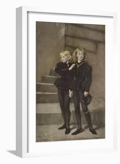 The Two Princes Edward and Richard in the Tower-John Everett Millais-Framed Giclee Print