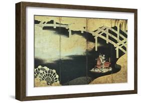 The Two Rival Generals, Sakasi Takatsuna and Kajiwara Kagesue, at the Battle of the Uji River-Tosa Mitsuyoshi-Framed Giclee Print