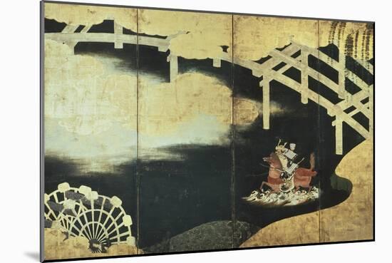 The Two Rival Generals, Sakasi Takatsuna and Kajiwara Kagesue, at the Battle of the Uji River-Tosa Mitsuyoshi-Mounted Giclee Print