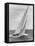 The Two Sail Sailboat Vigorously Gliding Through the Water During the America's Cup Trail-George Silk-Framed Stretched Canvas