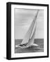 The Two Sail Sailboat Vigorously Gliding Through the Water During the America's Cup Trail-George Silk-Framed Photographic Print