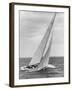 The Two Sail Sailboat Vigorously Gliding Through the Water During the America's Cup Trail-George Silk-Framed Photographic Print