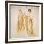 The Two Wives of Jason, before 1872 (Watercolour and Bodycolour over Black Chalk on Paper)-Edward Burne-Jones-Framed Giclee Print