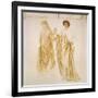 The Two Wives of Jason, before 1872 (Watercolour and Bodycolour over Black Chalk on Paper)-Edward Burne-Jones-Framed Giclee Print