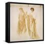 The Two Wives of Jason, before 1872 (Watercolour and Bodycolour over Black Chalk on Paper)-Edward Burne-Jones-Framed Stretched Canvas