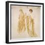 The Two Wives of Jason, before 1872 (Watercolour and Bodycolour over Black Chalk on Paper)-Edward Burne-Jones-Framed Giclee Print