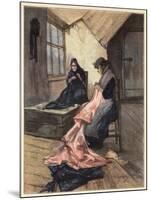 The Two Women Took up their Work Again (Colour Litho)-Dudley Hardy-Mounted Giclee Print