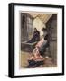 The Two Women Took up their Work Again (Colour Litho)-Dudley Hardy-Framed Giclee Print
