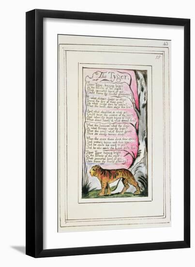 The Tyger: Plate 43 from 'Songs of Innocence and of Experience' C.1802-08-William Blake-Framed Premium Giclee Print