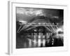 The Tyne Bridge Illuminated at Night circa 1969-null-Framed Photographic Print