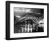 The Tyne Bridge Illuminated at Night circa 1969-null-Framed Photographic Print