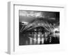 The Tyne Bridge Illuminated at Night circa 1969-null-Framed Photographic Print