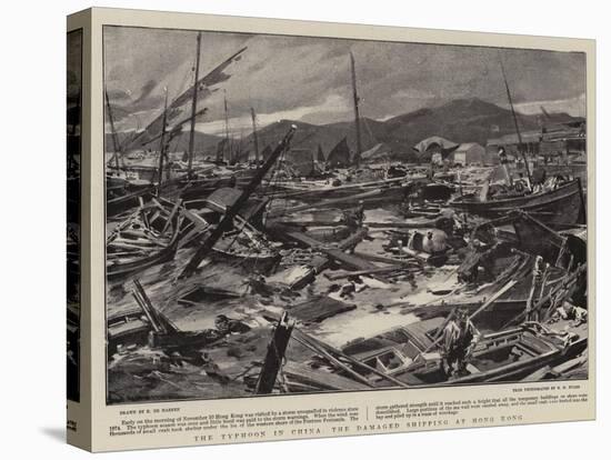 The Typhoon in China, the Damaged Shipping at Hong Kong-Frederic De Haenen-Stretched Canvas