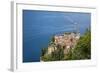 The typical village of Varenna surrounded by the blue water of Lake Como and gardens, Italy-Roberto Moiola-Framed Photographic Print