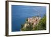 The typical village of Varenna surrounded by the blue water of Lake Como and gardens, Italy-Roberto Moiola-Framed Photographic Print