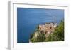 The typical village of Varenna surrounded by the blue water of Lake Como and gardens, Italy-Roberto Moiola-Framed Photographic Print