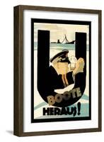 The U-Boats Are Out-Hans Rudi Erdt-Framed Art Print