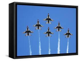 The U.S. Air Force Thunderbirds Perform a 6-ship Formation Flyby During An Air Show-Stocktrek Images-Framed Stretched Canvas