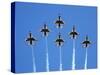 The U.S. Air Force Thunderbirds Perform a 6-ship Formation Flyby During An Air Show-Stocktrek Images-Stretched Canvas