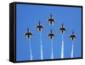 The U.S. Air Force Thunderbirds Perform a 6-ship Formation Flyby During An Air Show-Stocktrek Images-Framed Stretched Canvas