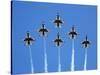 The U.S. Air Force Thunderbirds Perform a 6-ship Formation Flyby During An Air Show-Stocktrek Images-Stretched Canvas