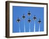 The U.S. Air Force Thunderbirds Perform a 6-ship Formation Flyby During An Air Show-Stocktrek Images-Framed Premium Photographic Print