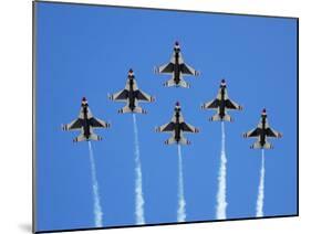 The U.S. Air Force Thunderbirds Perform a 6-ship Formation Flyby During An Air Show-Stocktrek Images-Mounted Photographic Print