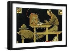 The U.S. Army Teaches Trades (or The Telegrapher)-Norman Rockwell-Framed Giclee Print