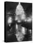 The U.S. Capitol Builing in a Light Night Rain-null-Stretched Canvas