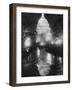 The U.S. Capitol Builing in a Light Night Rain-null-Framed Photo