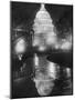 The U.S. Capitol Builing in a Light Night Rain-null-Mounted Photo