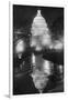 The U.S. Capitol Builing in a Light Night Rain-null-Framed Art Print