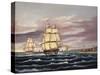 The U.S. Frigate United States and the Captured H. B. M. Frigate Macedonian Off Sandy Hook-Thomas Chambers-Stretched Canvas