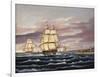 The U.S. Frigate United States and the Captured H. B. M. Frigate Macedonian Off Sandy Hook-Thomas Chambers-Framed Giclee Print